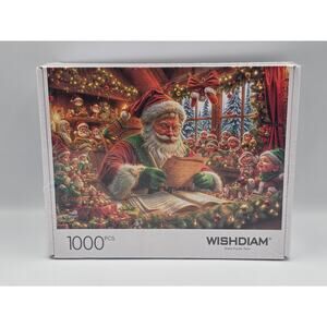 Santa Claus With Elves - 1000 Piece Wishdiam Jigsaw Christmas Puzzle. No. 9910